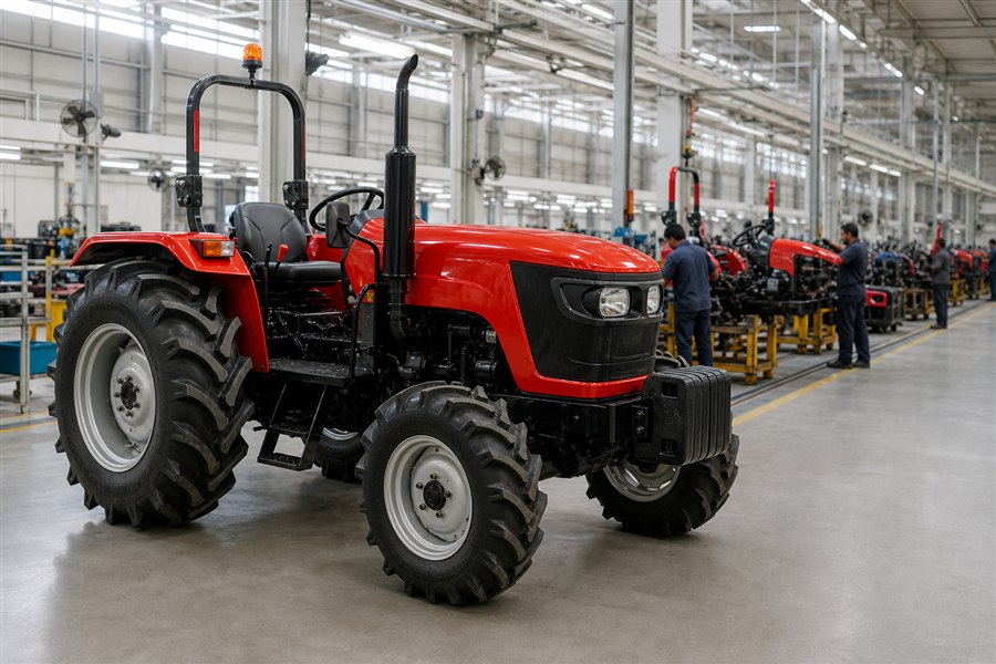 Illustrative tractor production scene